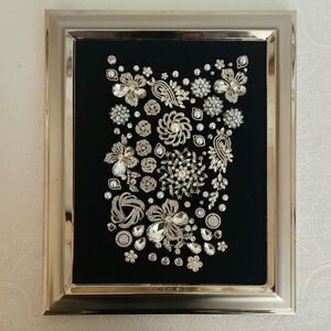 Custom Made Silver And Pearl Jewelry Art For Home Or Wall Decor